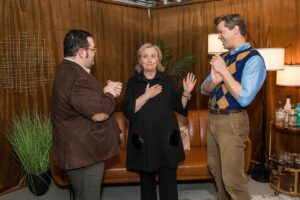 Andrew Rannells Instagram - Last night was WILD! Not only did Joshie and I get to perform for Secretary Clinton, she agreed to be our guest producer! It was her Broadway debut!! What an honor. Thank you, @hillaryclinton for being so kind and for making our dreams come true.