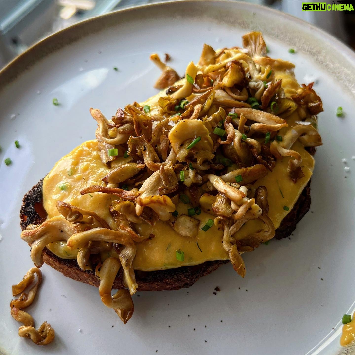 Andrew Rea - 7.6K Likes - Some breakfast courtesy of a Saturday morning farmers market haul: scrambled eggs with herbs, quark cheese, and crispy golden oyster mushrooms on @shewolfbakery sourdough