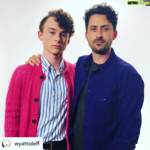 Andy Bean Instagram - A really cool sweater/cardigan from Wyatt. I told him and he said thank you.  @itmovieofficial #ITmovie