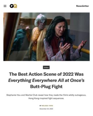 Andy Le Instagram - THANK YOU @gq and @myter for such an awesome article on @everythingeverywheremovie and @martialclubofficial 🙏 Had a blast interviewing with Melissa talking about how we came from watching our queen @michelleyeoh_official on the big screen to sharing the screen with her 🙏🙇🏻‍♂️ And to see it all come to fruition on the big screen thanks to the Daniels @a24 @everythingeverywheremovie family cast and crew💜… What a surreal moment 😳 
‼️FULL ARTICLE IN BIO ‼️
@stephaniehsuofficial @kehuyquan @wongspelledwang @dunkwun @funneedawgpix @jamieleecurtis @eyq118 @d.y._sao @ @brianle_official @dmah_mc @j_flips @timvswild @jessicatseang 
.
.
.
#everythingeverywhereallatonce #michelleyeoh #kehuyquan #thedaniels #stephaniehsu #jamieleecurtis #martialclub #hongkong #action #martialarts #kungfu #gq