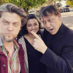 Andy Muschietti Instagram - With legendary Maestro Sam Raimi in the exact moment where we infected each other with corona virus. Zainab, immune.