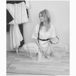 Anita Briem Instagram - Thank you @aocfashion for my beautiful opening week attire 🖤🤍 I just love this Icelandic designer. Well, anyone who gives tops off an outfit with a harness is a-ok by me 🔥 
. 
#absenceofcolor #icelandicdesign #harness #harnesslingerie #blackandwhite @heba.hallgrims @aoc.iceland