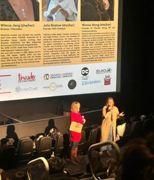 Ann Pirvu Instagram - #AboutLastNight 🎬♥️
Unbelievably inspiring evening with @canfilmfest & @firecrackerdept for the FIRST ever (sold out)
🇨🇦Comedy Film Igniter Showcase🔥🔥🔥🔥🔥
*>>SCROLL THROUGH<<*
for details about the month long film challenge that 37 teams of female & non-binary creators in key positions were BRAVE enough to undertake — pure joy to experience and support this initiative, congratulations to everyone who participated❤️‍🔥👏🏻❤️‍🔥👏🏻❤️‍🔥🥹

#girlpower #CFF24 #comedy #IndieFilm #CdnFilm #filmchallenge #filmfam #bravo #creativity #PepLife #WorkinMoms #Reign