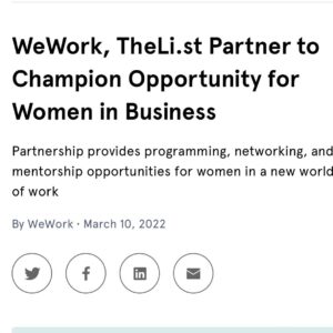 Ann Shoket Instagram - I have BIG NEWS: @theli_st and @wework have forged a programming, networking , events and mentorship partnership to unlock the power of @theli_st community for the women of WeWork! I’m so honored to be a part of @wework’s larger initiatives to combat bias and create opportunity for women in business. ✊❤️