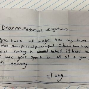 Ann Shoket Instagram - While I’m out here evangelizing about the power of #togetherness and #checkingin on your people, my 9-year-old daughter is putting it into action!! 🥹🥹 she wrote this note to her principals just to let them know that she sees their hard work and appreciates them! ❤️ brb, have to go ping my people rn. Who will you check in with today? ✅✅✅