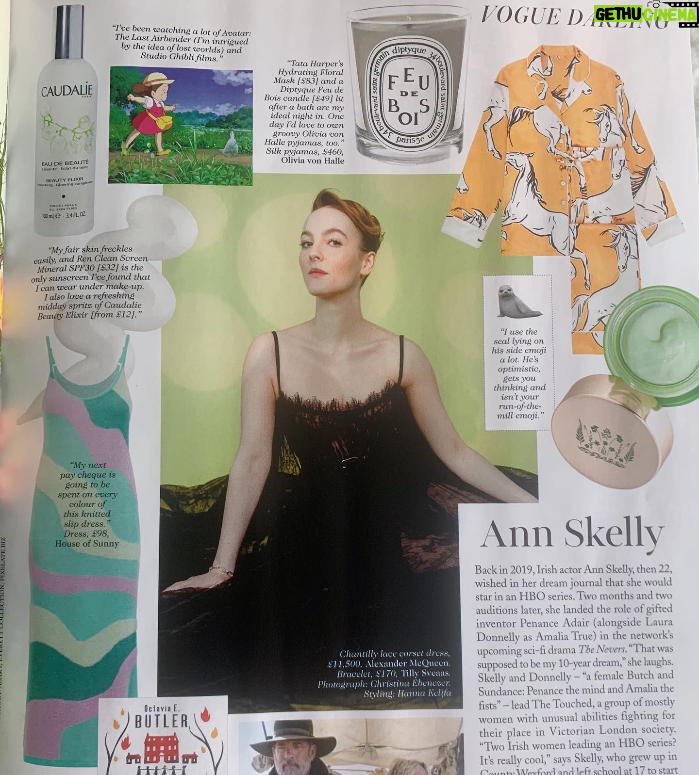 Ann Skelly - 2.9K Likes - Thank you @britishvogue for having me as your #VogueDarling this month! 🖤 🦭
(yes that is all I will answer to now from here on out)