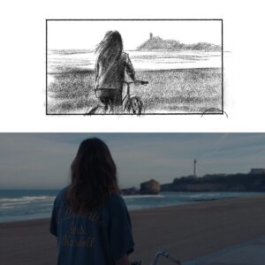 Anna Apter Instagram - De l’intérieur de nos têtes jusqu’à l’écran de ciné, en passant par quelques dessins faits depuis un canapé 🩵 

On a fabriqué ce court film à distance, entre New-York et Ouarzazate, en passant par Paris et évidemment Biarritz. C’était pas volontaire, mais c’était peut-être la meilleure manière de présenter ce nouveau festival international de cinéma, qui met la jeunesse en lumière et accueille les nouvelles manières de faire des films. Merci à toute l’équipe d’avoir rendu ces croquis réels ! 🌊

Le Festival International du Film de Biarritz c’est du 28 juin au 02 juillet 2023 

@festivalnouvellesvagues 
#FestivalNouvellesVagues