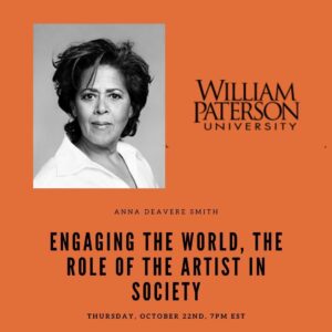 Anna Deavere Smith Instagram - I'm looking forward to speaking virtually at @wpunj this evening, and I hope you'll join us. Tickets available at the link in my bio.