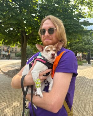 Anna Drezen Instagram - They say you can tell a lot about a person by what a dog thinks of them. Every dog loves Jason except when he wears a hat because all dogs fear men in hats. Happy birthday baby. We gotta stop getting pets.