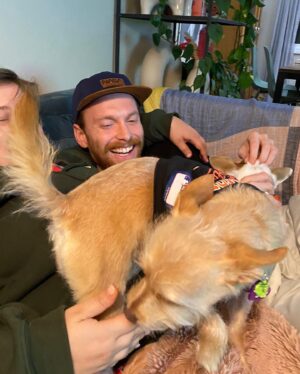 Anna Drezen Instagram - They say you can tell a lot about a person by what a dog thinks of them. Every dog loves Jason except when he wears a hat because all dogs fear men in hats. Happy birthday baby. We gotta stop getting pets.