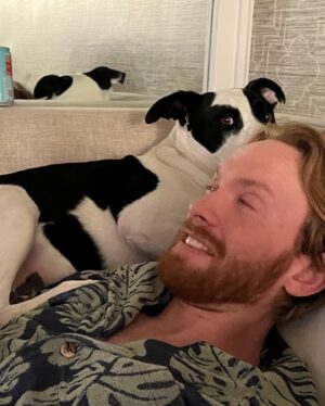 Anna Drezen Instagram - They say you can tell a lot about a person by what a dog thinks of them. Every dog loves Jason except when he wears a hat because all dogs fear men in hats. Happy birthday baby. We gotta stop getting pets.