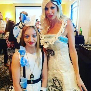 Anna Harr Instagram - It's all about the Alice. Me, as little Alice in #Wonderland , along with Big Alice, at Alice Cooper's charity celebrity golf tournament. All dresses and accessories by @cyndieverity