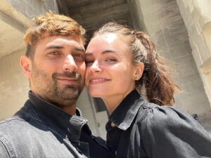 Anna Maiche Instagram - Just busy bouncin between both our families in France and being in love and stuff 🩷🩷🩷