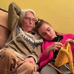 Anna Maiche Instagram - A month after losing one of my grandmothers we lost the other, our dear Mamie. Her family was her everything and boy did we feel it. Whether she was knitting sweaters, baking treats, finding shells with me for hours on the beach, or letting me crawl into her bed at night when I got scared she always found ways to make me feel loved. She was the kind of grandmother that people dream of. I feel her love when I look around the room full of her five boys, their partners, and their children who all care for each other deeply and who miss her immensely. Life won’t be the same without her ❤️‍🩹
