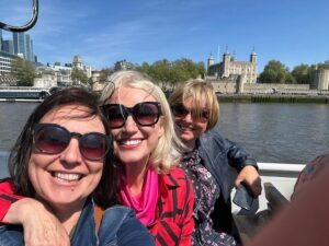 Anneka Rice Instagram - Mind blowing boat trip up the Thames with Jo and Debra and their gang from @littlesproutscharity yesterday! They were in London to meet the King having just been awarded the King’s Award for Voluntary Services. I love and respect these women so much. They run the charity which supports families in the Stockton-on-Tees area. The life expectancy difference between rich and poor is 18 years. You may have watched our recent #ChallengeAnneka when  volunteers built them a training kitchen, cafe and food hub in Thornaby so they can give food bank support to hundreds in their community. I saw first-hand how they change people’s lives. They don’t just help with food supplies, they run hands on cooking workshops so people can make their food go further. I literally adore this charity and all the volunteers I’ve met. Do have a look at their website www.littlesprouts.org.uk in case you can join them. They sum up everything that is joyful about volunteering, being part of an amazing team and feeling useful, making a massive difference.
#kingsawardforvoluntaryservice #volunteering #food #foodhub #makingadifference #cooking @debbiefixter @jo_tough #littlesprouts