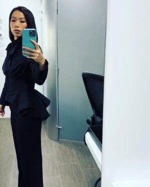 Annie Chang Instagram - Tried to leave Sony in this outfit but they caught me. Season 4 of Barry is killing it (with a very tiny appearance by yours truly), couldn’t be more thankful to slide into the last season of one of my favorite shows. #barry #hbo #mcqueen