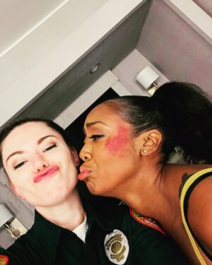 Annika Pampel Instagram - Late night trailer #shananigans with @lanett_tachel … I did not hit her, I did not…#set