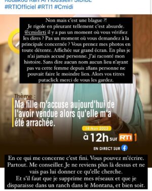 Anouchka Henchoz Instagram - A toi qui voit toute la vie en noir ou blanc. Qui veut créer des camps et séparer. A toi aussi qui veut pourrir tous mes posts, je t’en mets un exprès pour que tu puisses déverser ce que tu as à déverser. D’ailleurs à la base je voulais balancer les messages de rageux qui nous traitent de raciste, qui espèrent que ma grand-mère ira en enfer et encore je vous épargne les plus violents. Mais en fait non…. Je ne vais pas donner encore plus de caviar au cochon. Mais pour éviter que les gens viennent encore m’écrire sous mes photos «hey regarde tu as vu l’émission » oui j’ai vu. Enfin si on peut appeler ça une émission car @rtiofficiel et @cmidirti ne peuvent pas être des professionnels c’est impossible. Pas quand on laisse une femme propager autant de mensonges sans avoir vérifié les sources. Pas quand on prend le contenu privé d’une personne pour l’afficher ainsi. Divulguer son nom complet et dérouler le fil de sa vie. Sans son consentement et sans lui avoir demandé son avis. Car ils ont menti sur le plateau JAMAIS je n’ai eu de contact avec vous. Alors sortez-moi les preuves pour le tribunal. Et surtout depuis, je vous écris de partout, même votre chroniqueur @momosanogo me suivait et toujours aucune nouvelle de vous. C’est une honte. Mais les msgs passés en stories résument déjà l’histoire. Je rajouterai uniquement ceci: Non je n’ai pas honte de pleurer. Non je n’ai pas honte d’être épuisée de tout ça. Ni d’être en colère après tant d’injustice et de calomnie. C’est pas aux victimes d’avoir honte. Et je ne me laisserai plus faire. J’ai été soumise pendant 29ans et cette année j’avais décidé d’enfin sortir des secrets. Et vous m’avez enlevé à nouveau ma vérité, ma vie. Alors vous pouvez bien venir me donner vos leçons de morale et me dire ce qui est juste ou non après ça… j’en ai plus rien à faire. J’ai enfin vu le vrai visage des gens et que je pourrai tout faire on me voudra du mal alors autant être qui je suis vraiment et kiffer ma vie. Et surtout JAMAIS JE NE VAIS CÉDER A LA PRESSION ni sombrer dans la haine plutôt que l’Amour. C’est certainement un test de la Vie. Je vais me relever, comme d’hab et plus me détourner de ce passé qui est juste un sac de noeud