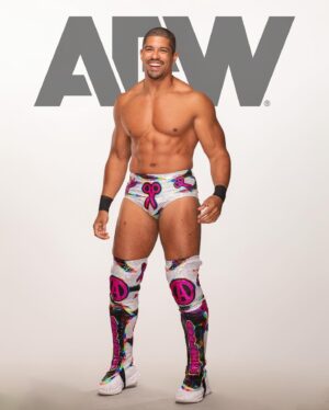 Anthony Bowens Instagram - An up close look at my 2024 #Pride Gear made by the incredible @daingersnake #AEW 

📸: @speedy.photo