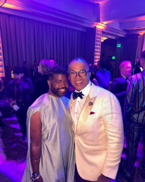 Anthony Elle Instagram - I had the time of my life at the 35th Annual @Glaad Awards. So much that I completely forgot to go on the official red carpet. It was an evening of social justice, style, love, and incredible entertainment and speeches. @oprah & @niecynash1 gave incredible inspiring words of empowerment and resilience. We truly must fight on.

Cheers to the times I had with @blackgayweddings @dewayneq @gus_gus_rus @mrglamrocksoul @derrick4mkup @alokvmenon @kendallkyndall @dewayneperkins @delta @rashadburgess @itsaflamer

Designer: @anthonyelle
Handbag:@anthonyelle
Boots:@fashionnova
Makeup: @theartistred 
Videographer:@hattiesboi