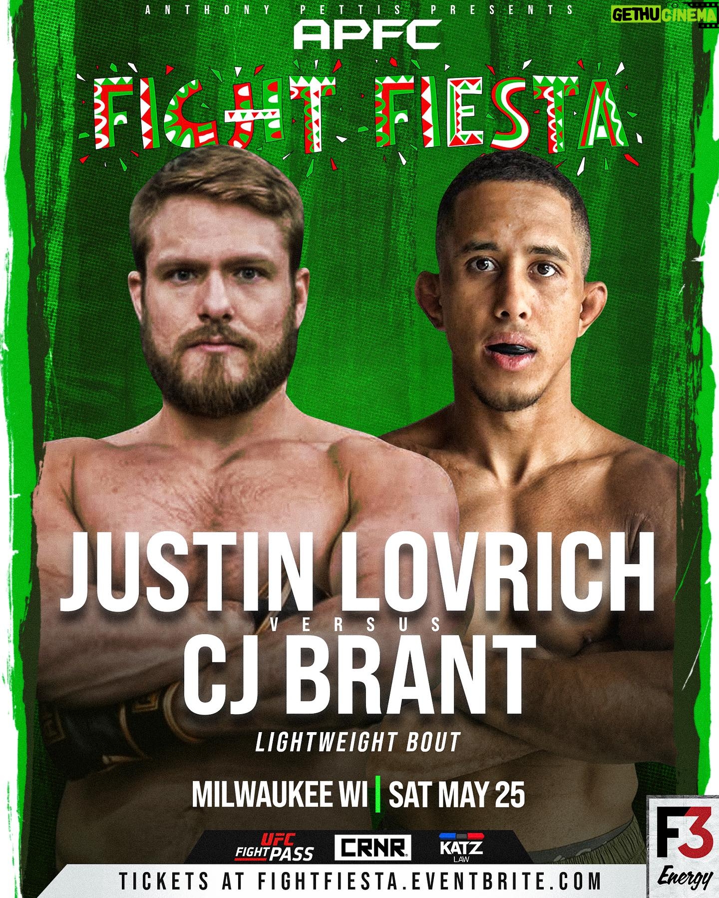 Anthony Pettis - 2.4K Likes - It’s fight week!! 💥💥💥
APFC Fight Fiesta goes down Saturday. Featuring Special guest hosts Chito Vera and Jose Aldo! 🤯
Watch LIVE on UFC Fight Pass 🖥️