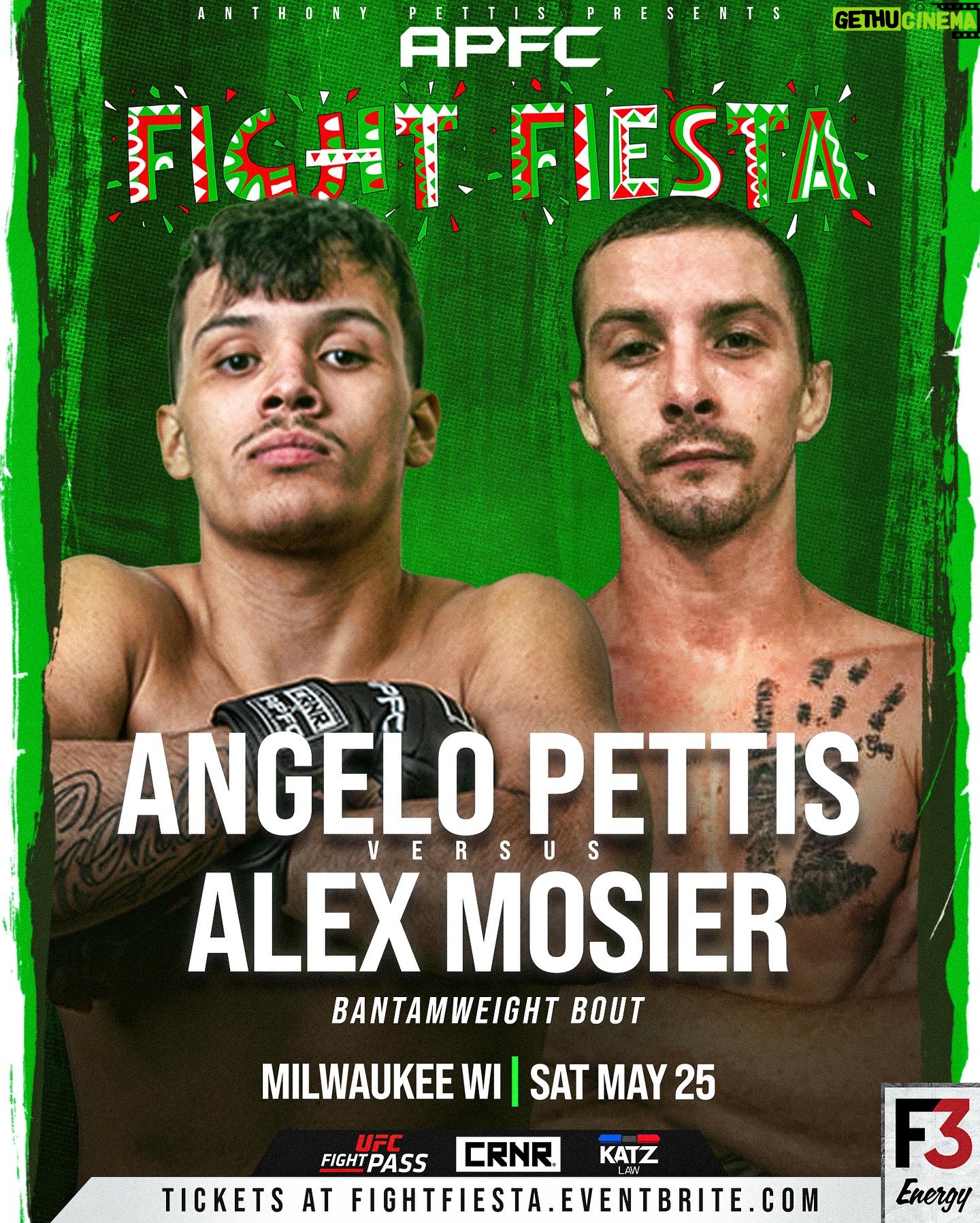 Anthony Pettis - 2.4K Likes - It’s fight week!! 💥💥💥
APFC Fight Fiesta goes down Saturday. Featuring Special guest hosts Chito Vera and Jose Aldo! 🤯
Watch LIVE on UFC Fight Pass 🖥️