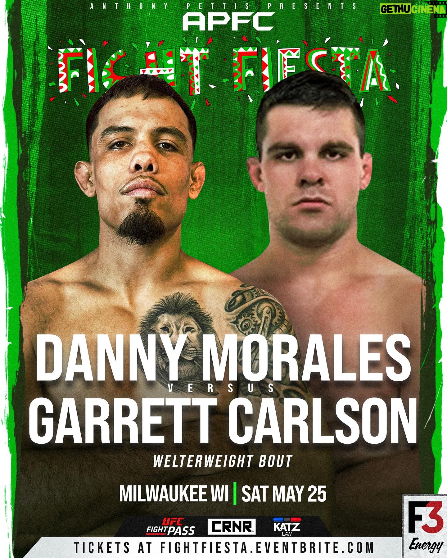 Anthony Pettis - 2.4K Likes - It’s fight week!! 💥💥💥
APFC Fight Fiesta goes down Saturday. Featuring Special guest hosts Chito Vera and Jose Aldo! 🤯
Watch LIVE on UFC Fight Pass 🖥️