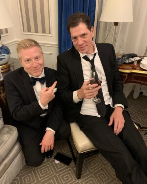 Anthony Rapp Instagram - My brother is older and taller and a Tony nominee. He’s also a brilliant writer and a fine fellow and I’m very proud of him. And he cleans up well.