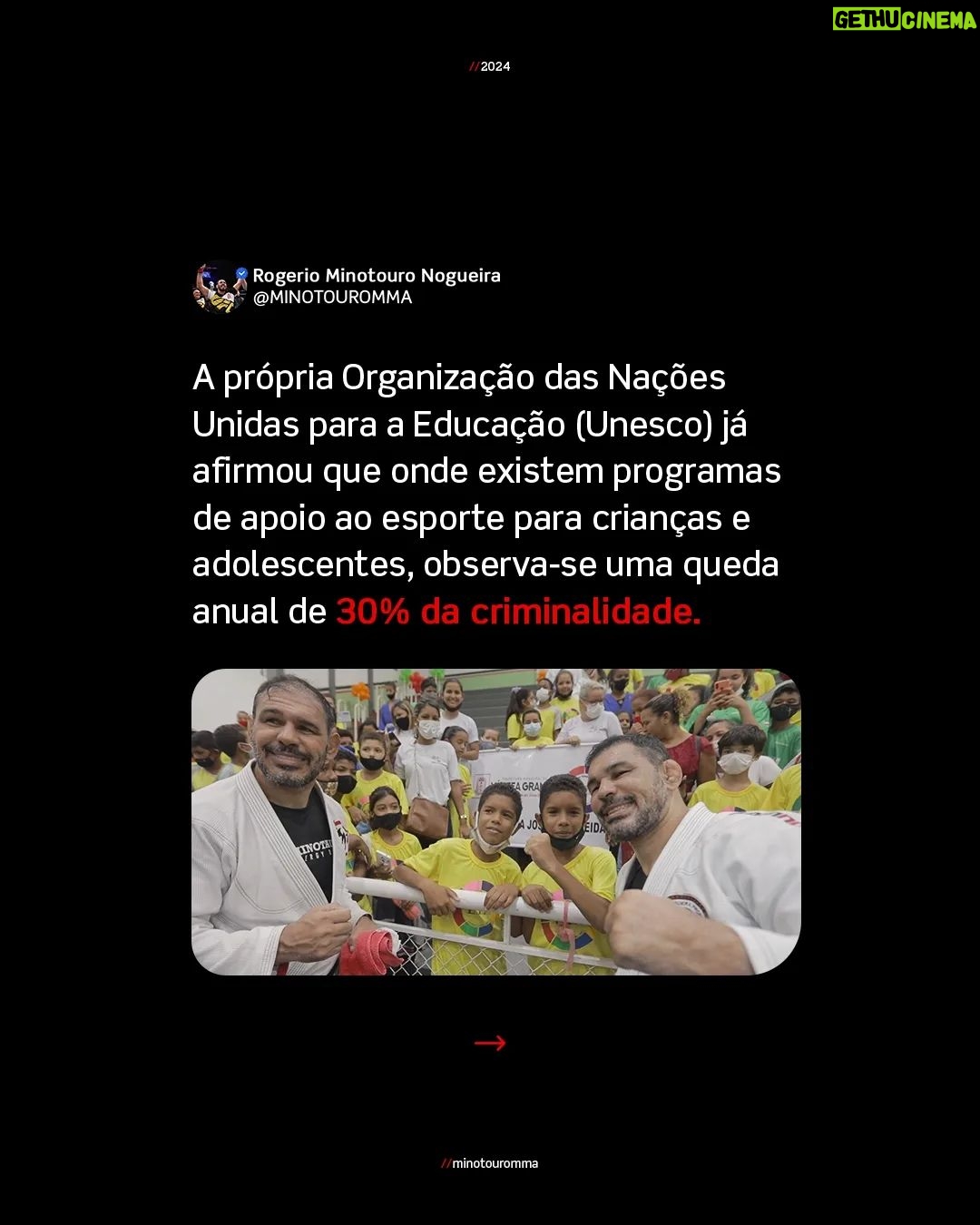 Antônio Rogério Nogueira - 183 Likes - A Unesco comprova isso, e é exatamente por essa razão que o projeto ESPORTE PARA ALÉM DAS FRONTEIRAS foi criado!
Junto com @minotauromma, desenvolvemos uma metodologia no Instituto Nogueira e utilizamos as artes marciais não só para ensinar lutas, mas para moldar jovens de maneira integral. 🥋💡
Este é apenas o início de algo muito maior. Você apoia essa iniciativa? Acredita no impacto social que podemos criar juntos? Deixe seu comentário e participe dessa mudança! 🌍👊
#EsporteTransforma #TeamNogueira #ImpactoSocial