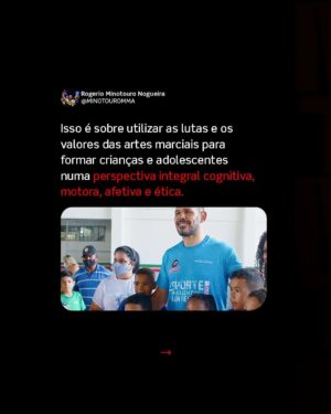 Antônio Rogério Nogueira Instagram - A Unesco comprova isso, e é exatamente por essa razão que o projeto ESPORTE PARA ALÉM DAS FRONTEIRAS foi criado! 

Junto com @minotauromma, desenvolvemos uma metodologia no Instituto Nogueira e utilizamos as artes marciais não só para ensinar lutas, mas para moldar jovens de maneira integral. 🥋💡 

Este é apenas o início de algo muito maior. Você apoia essa iniciativa? Acredita no impacto social que podemos criar juntos? Deixe seu comentário e participe dessa mudança! 🌍👊 

#EsporteTransforma #TeamNogueira #ImpactoSocial
