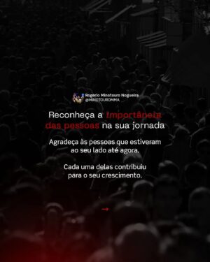 Antônio Rogério Nogueira Instagram - Às vezes, é necessário reconhecer que as pessoas que te trouxeram até aqui não são as mesmas que vão te levar para o próximo nível.

Agradeça por cada apoio e aprendizado, mas também esteja aberto a novas influências e oportunidades que te desafiem e inspirem a crescer ainda mais. 

🔹 Avalie suas relações.
🔹 Busque novas perspectivas.
🔹 Cerque-se de pessoas que querem te ver vencer.
🔹 Abrace a mudança e a transformação.

O próximo nível te espera. Esteja pronto para essa jornada!

#CrescimentoPessoal #Transformação #Evolução #Motivação #Sucesso #Desenvolvimento #Inspiração #Disciplina #Mudança
