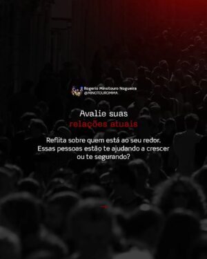 Antônio Rogério Nogueira Instagram - Às vezes, é necessário reconhecer que as pessoas que te trouxeram até aqui não são as mesmas que vão te levar para o próximo nível.

Agradeça por cada apoio e aprendizado, mas também esteja aberto a novas influências e oportunidades que te desafiem e inspirem a crescer ainda mais. 

🔹 Avalie suas relações.
🔹 Busque novas perspectivas.
🔹 Cerque-se de pessoas que querem te ver vencer.
🔹 Abrace a mudança e a transformação.

O próximo nível te espera. Esteja pronto para essa jornada!

#CrescimentoPessoal #Transformação #Evolução #Motivação #Sucesso #Desenvolvimento #Inspiração #Disciplina #Mudança