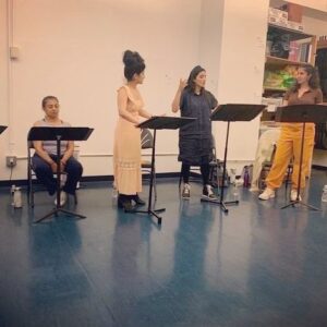 Anya Banerjee Instagram - Can’t think of a better way to celebrate #aapiheritagemonth than workshopping Divya Mangwani’s exciting new play “Vigil Aunties” dir. by the phenomenal Arpita Mukherjee. Thank you to this kick ass cast, creative team, @gingoldgroup and my awesome manager @jessica_morgulis for wading through the monsoon to come support #southasianstories ✌🏽✨