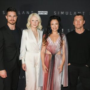 April Mullen Instagram - For One Moment! Simulant Red Carpet @cineplexmovies @mongrelmedia @wangofilms What a weekend !!! Thank you to all those who came out to the big screen to support us ! 
Dress by @lesley_hampton 
Earrings @lucys_handicrafts
@karlymadillmakeup
Photo:
@georgepimentel1