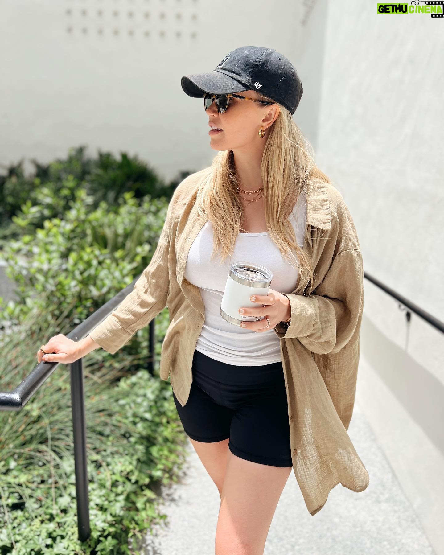 Aqueela Zoll - 226 Likes - I'll take my mocha in a sheer button down please. Just strolling through Santa Monica with the husband and sweet babe. Biker shorts and this button down from @shoppinkblush - essential. Having cool & flowing layers for nursing and to feel comfortable are everything I want postpartum! Wearing a M in this lil number for the perfect oversized look, and loving it. Yes please and thank you to anything in the beige adjacent family of fabric 🙌🏻 Use code AQUEELA25 for 25% off @pinkblushmaternity @shoppinkblush #prettyinpinkblush #pinkblushmaternity #pbambassador #shoppinkblush #ad