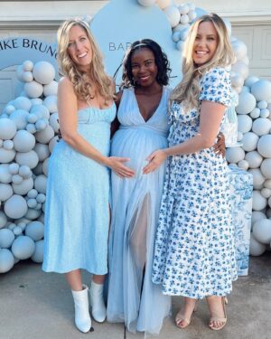 Aqueela Zoll Instagram - Babes, we’re doing it!!! I’m so elated to love and be loved by you both, and to celebrate the gift of our babies present and future has me like 🥹💙 Remy your shower was one for the books! Here’s to the highs, lows, and gorgeous curves that mark the milestones of our greatest adventure so far. Thank God we get to do it all together lol

#friendshavingbabies 
#comingthisdecember 
#comingnextapril