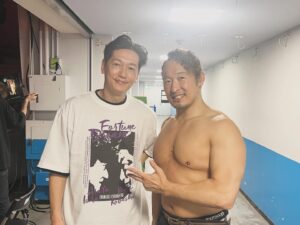 Arata Iura Instagram - _
丸藤選手 @marufuji_naomichi_ 
潮崎選手 @g.shiozaki 
ふたりに久しぶりに逢えたのが嬉しかった
いつも応援しています🔥🔥🔥

@noah_ghc 
#fd9
