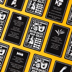 Aretha Brown Instagram - Thanks so much again to everyone who has snagged one of my new card decks (and all the funny tik toks)! Seriously means so much I’ve worked on these for soo long, big lub.✨😭🫶🏽

💞 Just letting you know I have free PDF versions of this available on my website aswell. 

💞 Thanks again to my deadly co-creator Brigalow McIntosh for all the support. Since the failed 2023 Referendum, we have both felt a deep shame and grief because we have felt a silence from our fellow Australians and non-Indigenous mates. We made these cards to help reignite conversations around Aboriginal histories and break harmful stereotypes about our mob. We know that tough conversations and self-reflection are necessary to be had, in order to foster real change with truth-telling. Teach Blak History!

💞 Made for Allies   Teachers Resource ✨

💞 75 Questions all up - covering a range of topics / with my art on each ✨

💞 Thanks also to the deadly @jurozone for the graphic design help.