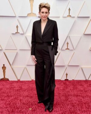 Ari Wegner Instagram - What an incredible night!! 🥰 From someone whose natural habitat is behind the camera, thank you so, so much to the dream team who had me feeling so comfortable and glamorous last night! Y’all nailed it!!! The beautiful stylist @benjaminholtrop, custom tux by the incredible @asanchezfashion, vintage cut crystal from @cannonballandtilly, platinum tipped cowboy boots by @marcellvonberlin, make up by the wonderful @leah_rial, and of course hair by the one and only @paolapeach . Cannot thank you enough!! ❤️‍🔥
