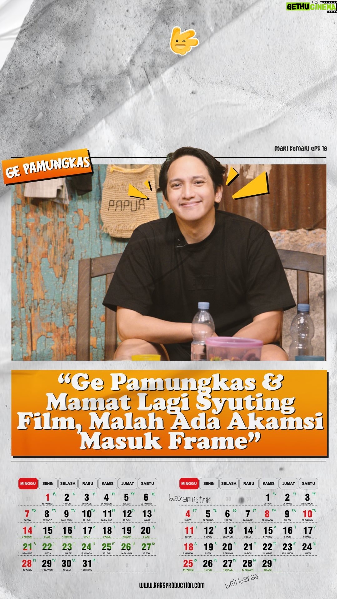 Arie Kriting - 8.8K Likes - Kaks @gepamungkas & kaks @mamat_alkatiri waktu syuting film di Maluku, tiba-tiba ada penyusup masuk frame.
Tonton selengkapnya episode ke delapan belas Mari Ke Mari bersama kaks @gepamungkas di channel YouTube Kaks Production e!
#kaksproduction #marikemari #arie #mamat #ge #gepamungkas