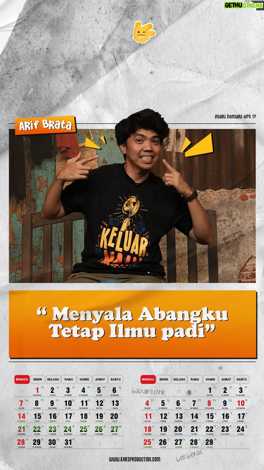 Arie Kriting - 13.7K Likes - Kasih manyala abangku @arifbrata, rektor akademi FYP š„š„š„
Tonton selengkapnya episode ke tujuh belas Mari Ke Mari bersama kaks @arifbrata channel YouTube Kaks Production e!
#kaksproduction #marikemari #arie #mamat #arifbrata #filmkeluarmain1994