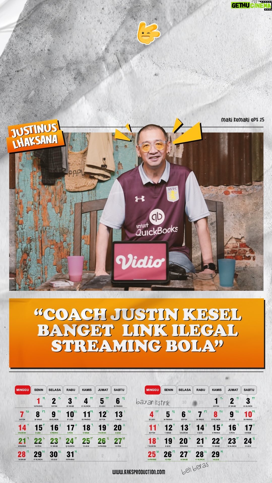 Arie Kriting - 8.4K Likes - Hayoo ngaku siapa yg kayak kaks @mamat_alkatiri hobi nyari link bola ilegal. Tuh dimarahain coach Coach Justin sama kaks @arie_kriting
Tonton selengkapnya eps.25 Mari Kemari bersama Coach Justin di channel YouTube Kaks Production e!
#kaksproduction #marikemari #mamatalkatiri #ariekriting #coachjustin #vidio #timnasindonesia #manchesterunited #arsenal #eriktenhag