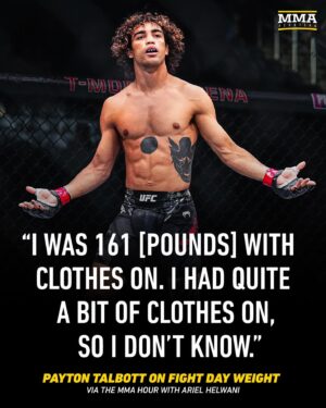 Ariel Helwani Instagram - Payton Talbott blew up after weighing in at bantamweight for UFC 303 ⚖️ #TheMMAHour