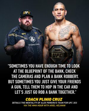 Ariel Helwani Instagram - Coach Plinio Cruz details the mentality of Alex Pereira’s team for UFC 303 😳 #TheMMAHour