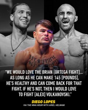 Ariel Helwani Instagram - Diego Lopes lays out two options for his next fight 👀 #TheMMAHour