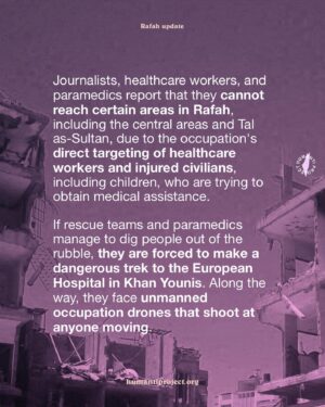 Armeena Khan Instagram - 🚨RESCUE TEAMS ARE UNABLE TO SAVE PEOPLE IN RAFAH - SITUATION UPDATE   EMAIL TEMPLATE🚨

Rafah is currently under a relentless assault by occupation forces through coordinated land, air, and sea attacks. The bombardment has resulted in the demolition of dozens of houses, leaving many families homeless and causing significant destruction to the city’s infrastructure. Additionally, Israeli warships have been firing at Palestinians along the coastline, exacerbating the already dire situation for displaced people. The continuous shelling and airstrikes have created an atmosphere of constant fear and uncertainty, making it extremely difficult for civilians to find safety and medical assistance amidst the chaos.

There are no hospitals left in Rafah, including the field hospitals set up in recent months to handle the overwhelming casualties from the genocide. With all medical facilities destroyed, there is no treatment available for the injured, and no medical teams to provide rescue. Survivors of the attacks face life-threatening situations without any hope of receiving care.

👉 Email your elected official now! Use the free template in @humantiproject’s bio or visit HumantiProject.org 👈

Information deck based on a report by @hindkhoudary