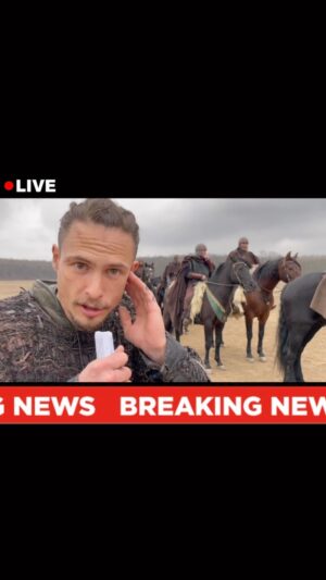 Arnas Fedaravicius Instagram - So is it a festival? 🤔 

The first news reporters in the history of time. 

@thelastkingdom
@markrowley90

Edit: by the way, this is part 1.