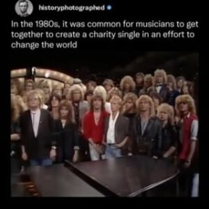 Artemis Pebdani Instagram - Let’s put aside our differences.

RP @historyphotographed In the 1980s, amidst a wave of musical philanthropy, Swedish metal bands united under the banner of Swedish Metal Aid.
Inspired by global initiatives like Band-Aid and
USA for Africa, they recorded “Give a Help Hand” to support famine relief in Ethiopia.