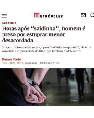Arthur Morisson Instagram - Nossa, @cesartralli , que emocionante esse relato! 

Só faltou a musiquinha triste do Chaves para eu me debulhar em lágrimas!

Quem diria que as saidinhas são apenas para que criminosos visitem suas mamães, né?

Que bom que nosso presidente se preocupa “com a família” dos presos.

Agora, quem se preocupa com as famílias de pessoas honestas, vítimas dos criminosos que são liberados nas ruas?

Quem se preocupa com a mãe daquele policial que levou uma bala na cabeça de um detento beneficiado?

Como fica o psicológico dessa menina menor ao ser violentada por um animal que deveria estar preso cumprindo pena?

Qual a mãe que vai receber visita de natal do filho morto por um vagabundo solto pela justiça?

Desde quando presídio virou colônia de férias?

Isso já deixou de ser jornalismo há muito tempo. Vocês são uma vergonha para quem trabalha honestamente neste país.

Se alguém ainda tem dúvidas de como é imprescindível acabarmos com as saidinhas temporárias, algo que só existe nessa pocilga chamada Brasil, assistam ao podcast Conversa Paralela que gravei com o secretário de segurança pública de SP e relator do projeto, @guilhermederrite , para que não restem mais dúvidas do que está em jogo.

Quanto mais pessoas se indignarem contra esse absurdo, mais barulho faremos. Compartilhe!
