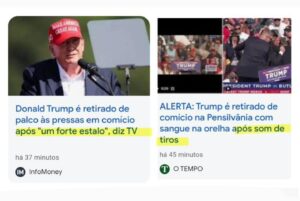 Arthur Morisson Instagram - Trump levou um tiro e, com isso, as eleições.

Assim como ocorreu aqui com Bolsonaro, se repetirá lá. O resultado já saiu hoje.

E os jornalistas que tanto falam em discurso de ódio e violência se esqueceram de dar a notícia correta e repudiar a clara tentativa de homicídio contra o ex-presidente no comício de hoje.

Não, jornalistas, Trump não caiu do palco.

Não, não foi um estalo.

Não foram supostos barulhos de tiro.

Foram tiros. Disparados com uma arma.

Não é ketchup na orelha. É sangue.

Façam o trabalho de vocês corretamente, ou nós teremos que fazer por vocês.